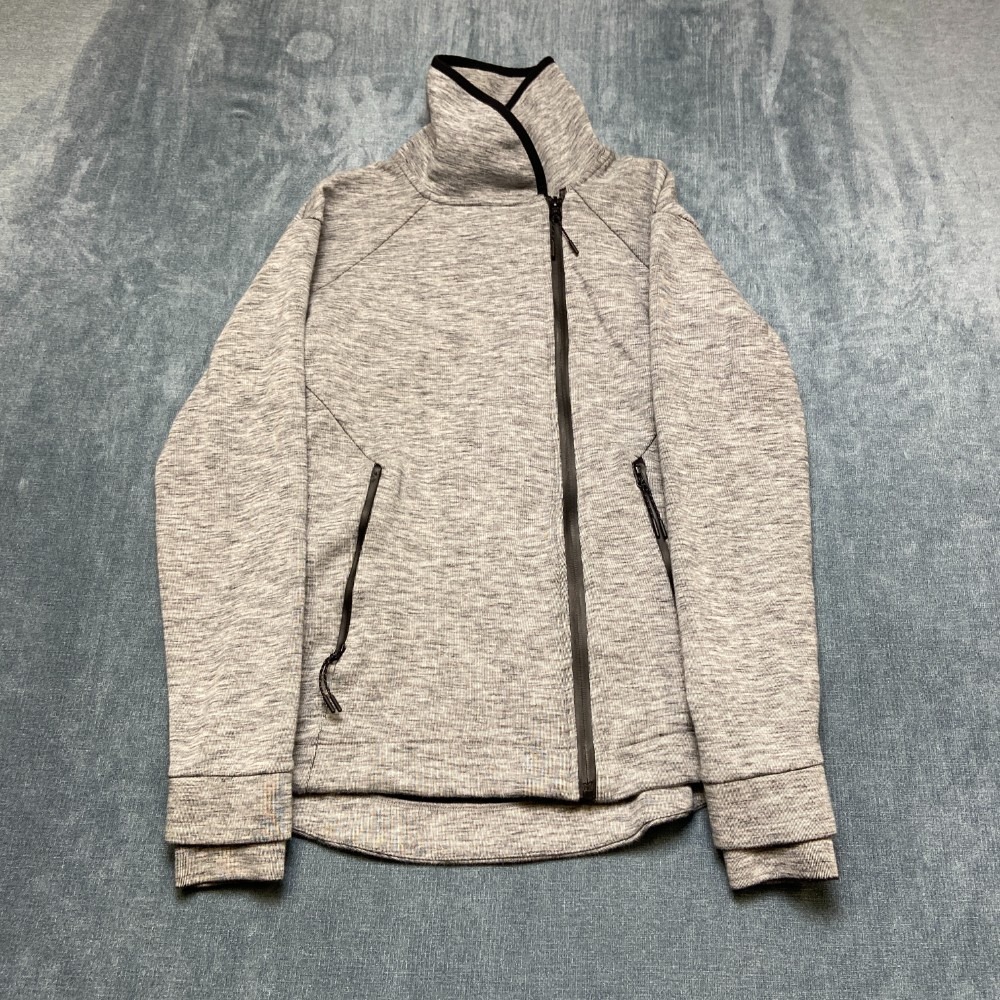C9 by Champion Active Jacket Women XS Heather Gray Cowl Neck Asymmetric Full Zip
